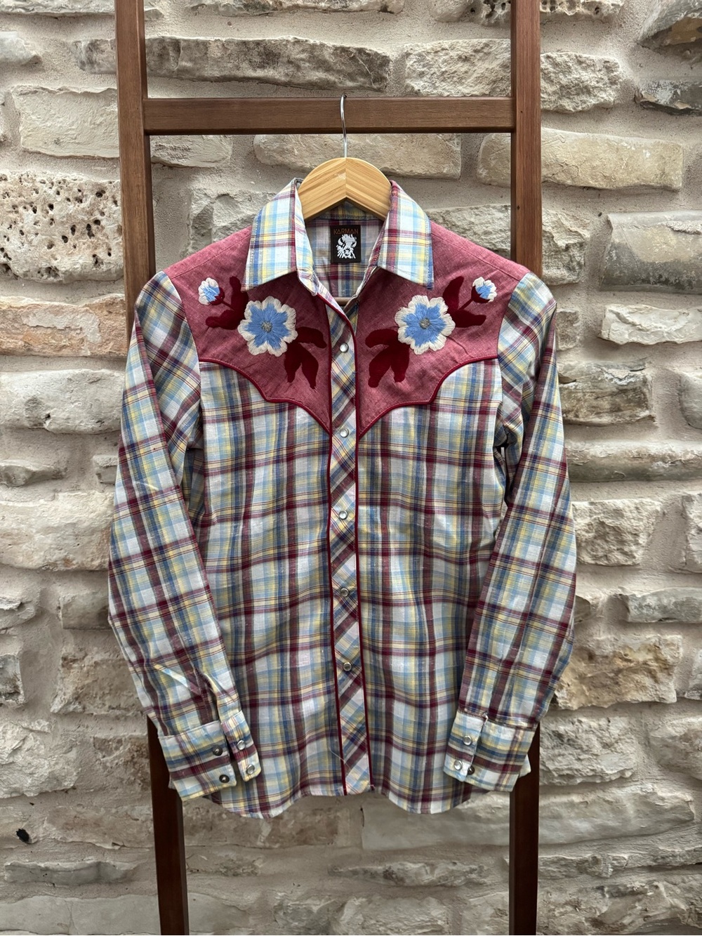 Vintage Western Plaid Pearl Snap Shirt